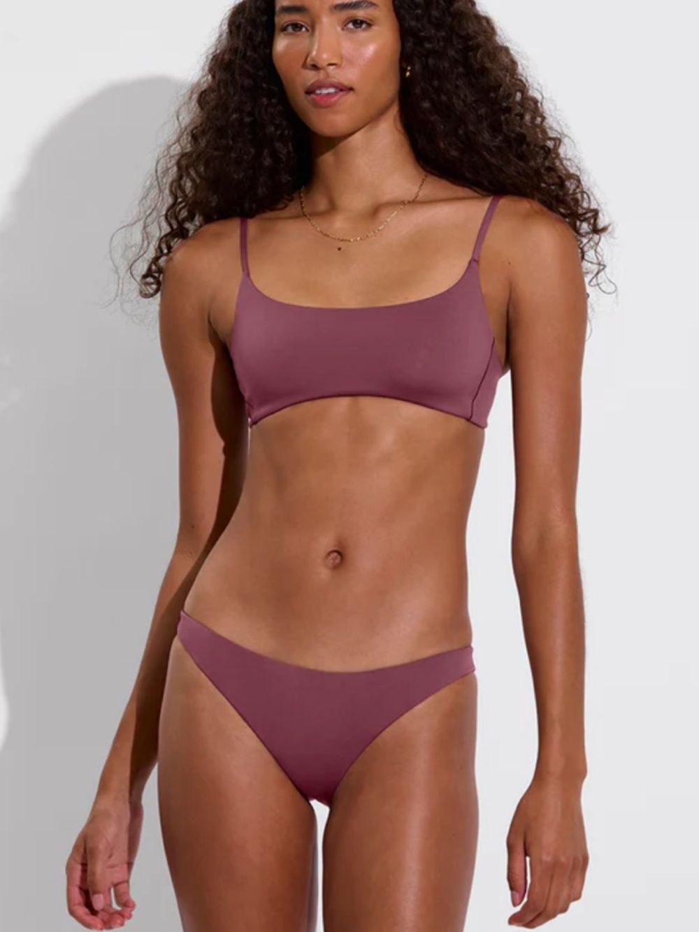 Left On Friday Plum Scoop Bikini Top & Bottom Set